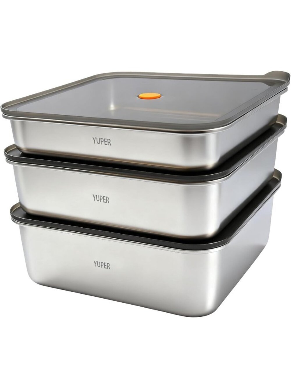 3-Pack Stainless Steel Food Storage Containers, Airtight & Durable, 84-162 OZ
